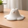 Small Decorative Sculptures 3D Printed Cute Polar Bear Figurine, Adorable White Desk Creative Healing Gadgets Ornament for Living Room Bedroom,