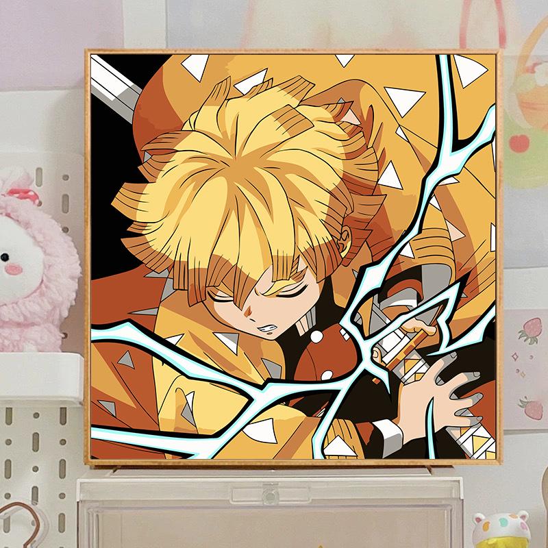 Kit Pittura ad Olio Digitale Anime Demon Slayer Fai da Te per Bambini