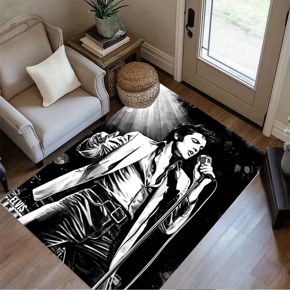 Elvis Presley: Rock Roll Floor Mat Suitable for Outdoor Hallway Dining Room Kitchen Anti-slip Rug Office home decor Gift for Festivals