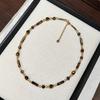 Maillard Retro White Tiger'S Eye Stone Beaded Necklace Niche Design Autumn And Winter Double-Sided Tiger'S Eye Stone Pendant Sweater Chain