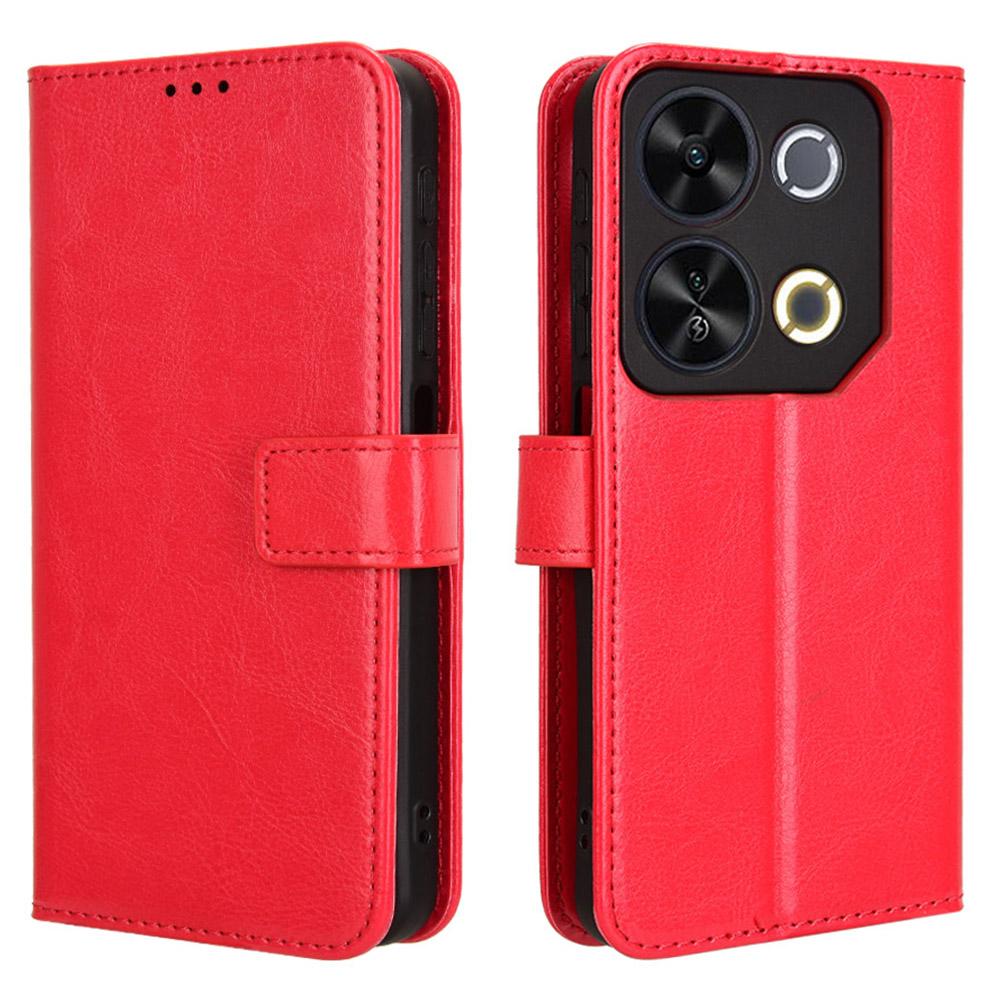 For itel P65 P671L Case Crazy Horse Texture PU Leather Phone Wallet Cover