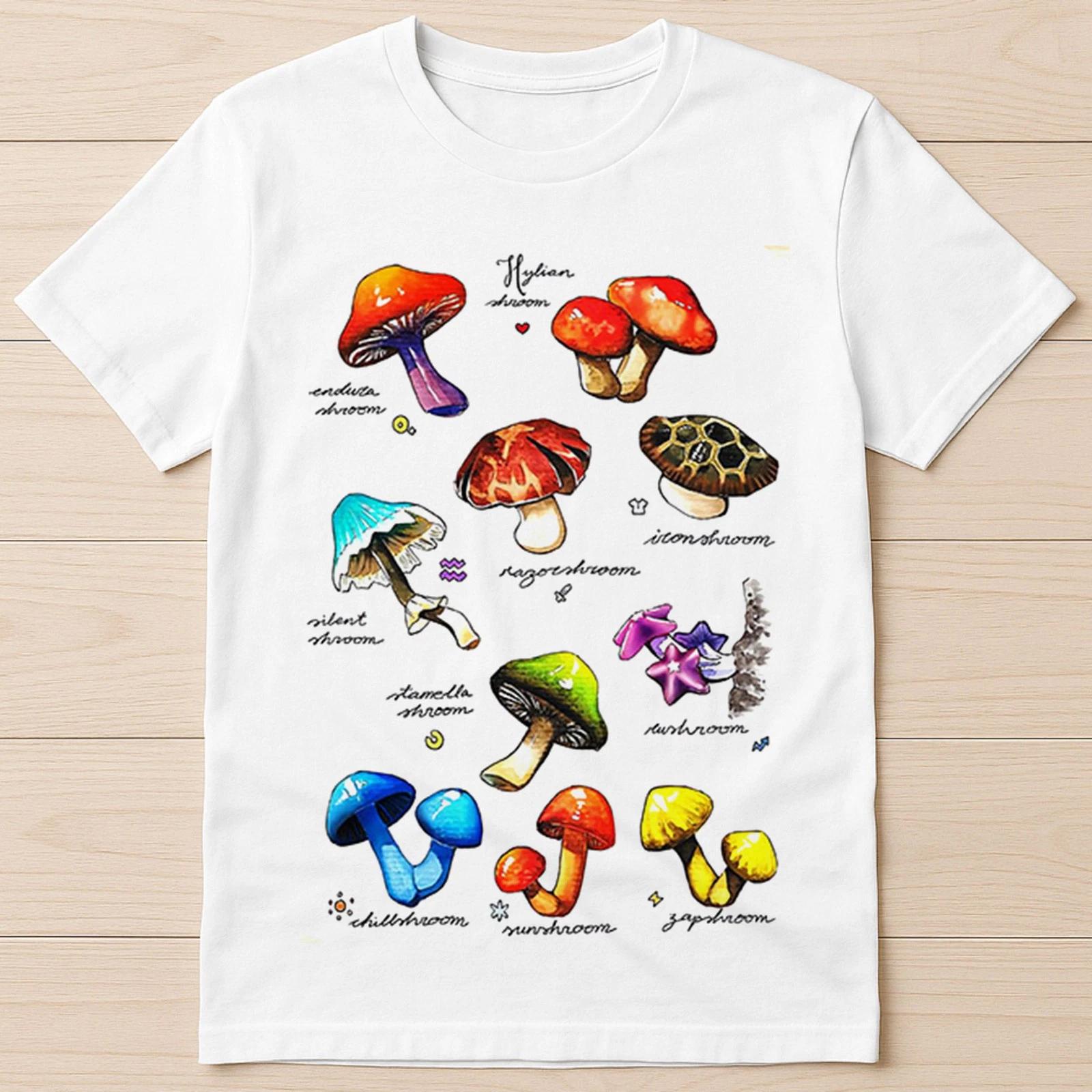 British Wild Mushroom Retro Fun Gift Tshirt Unisexs Tshirt Summer New Item Suitable for Both Unisex and Women S