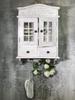 White hanging display cabinet, glass cabinet, classic style, decorative interior element