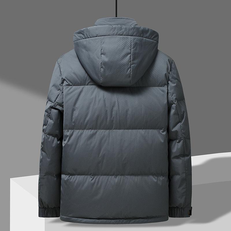 Winter Neue Verdickte Mittellange Daunenjacke Herren Kältefest Lässig Kapuze Daunenjacke