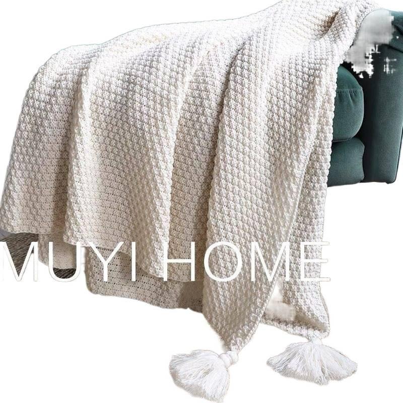 Nordic Knitted Tassel Wool Office and Nap Blanket