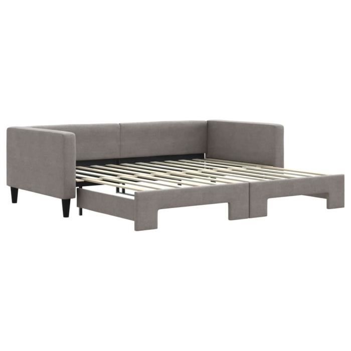 VidaXL Lit de jour avec lit gigogne taupe 100x200 cm tissu 3196586