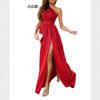 Wish Summer Sleeveless Off-the-shoulder Hollow Neck Split Long Dress Women