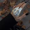 Silvery/Golden Irregular Pleated Knuckle Ring Artistic Minimalist Niche Unique Exquisite Finger Ring Suitable For Men And Women