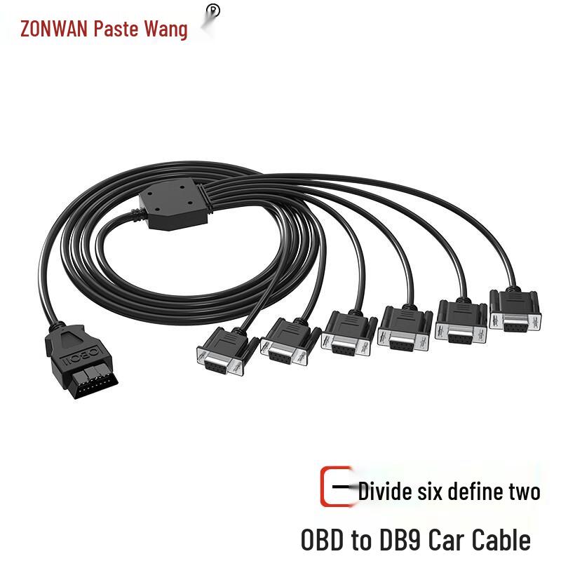 ZONWAN OBD to 6-Port DB9 RS232 Diagnostic Cable