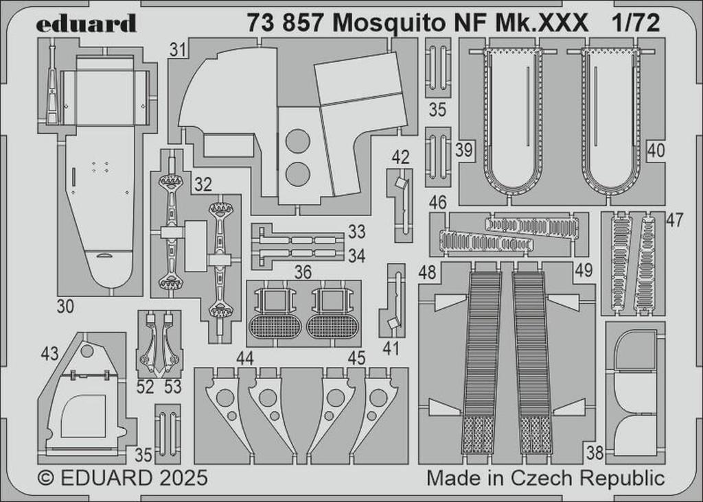 Eduard Mosquito NF Etching Parts Plastic Model Parts EDU73857 1/72 Photo-Etched D.H. Mk.XXX (Special Hobby) (Airplane)