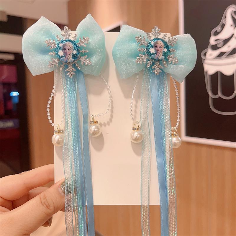Çocuk Saç Tokası Anime Prenses Elsa Anna Fiyonklu Saç Tokası Kız Kawaii Saç Klipsleri Saç Tokası Doğum Günü Oyuncak Hediye