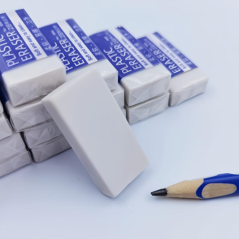 10 Pack Soft 2B Erasers - Durable & Easy to Clean, Gentle on Paper for Writing, Drawing, Office & School Supplies