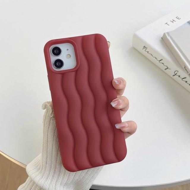 3D-Wasser-Ripple-weiche Silikon-Handyhülle für iPhone 14 13 12 11 Pro Max 10 Candy Color Matte Silky Skin Cover Shell