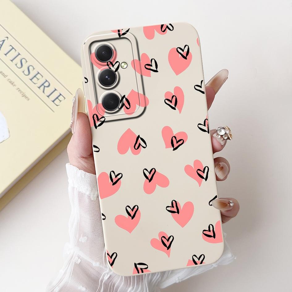 Case For Samsung Galaxy A53 A54 A55 5G Cover SM-A536B SM-A546V SM-A556B Shockproof Funda Fashion Flower Soft Silicone Matte Etui