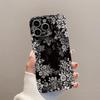 Black Floral iPhone Case: Full Coverage for iPhone 13 Pro Max, iPhone 14, and 15 with Glass Protection