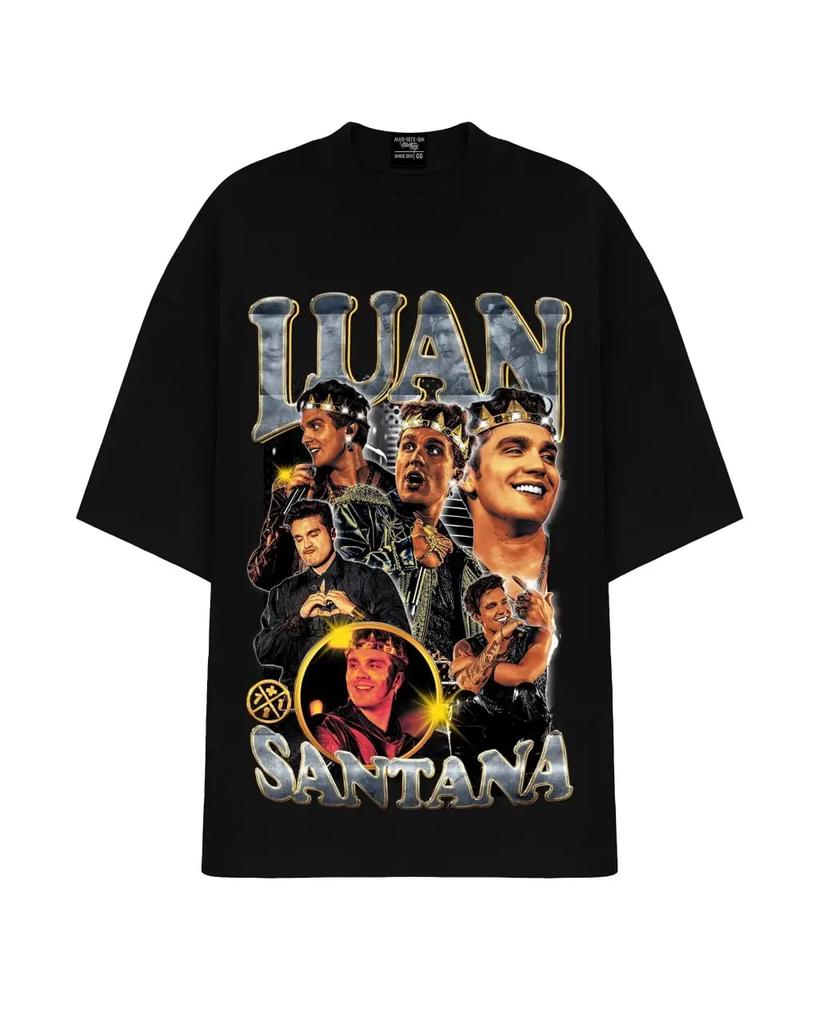 Luan Santana Big Face T-shirt Men Women Classic Cotton Singer Retro Print Short Sleeves Oversized Y2k Man Women High Quality Tee