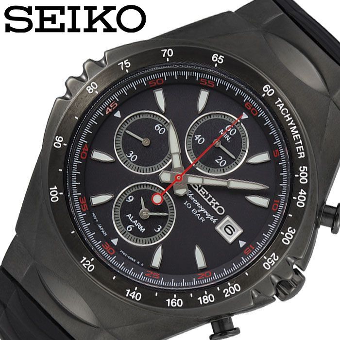 Seiko výběr náramkových hodinek pánské černé SNAF87PC originální produkt vodotěsné chronograf malé sekundy limitovaná edice spolupráce datum kalendář budík
