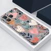 Love Heart Painted Print Silicone Phone Case For iPhone 17 Pro Max 16 15 14 Pro Max 13 12 Pro 11 Shockproof Soft TPU Clear Cover