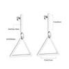 Geometric Stud Earrings Round Triangle Fringed Earrings Stainless Steel Plated 18K Gold Earrings
