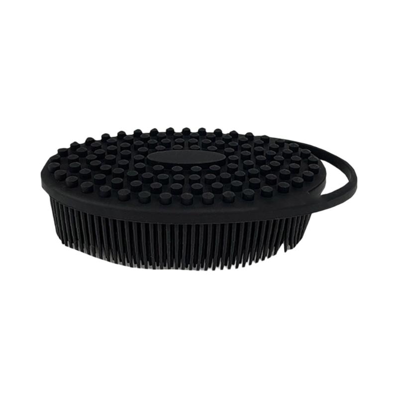 

Reusable Silicone Bath Brush With Hanging Hook For Effective Skin Cleansing чорний