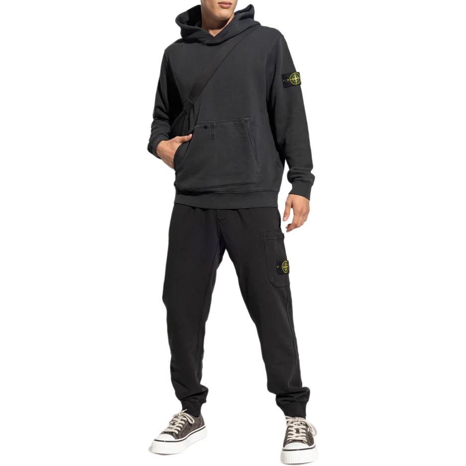 STONE ISLAND Compass Patch Hoodie Black Men Tops 811561041-V0129
