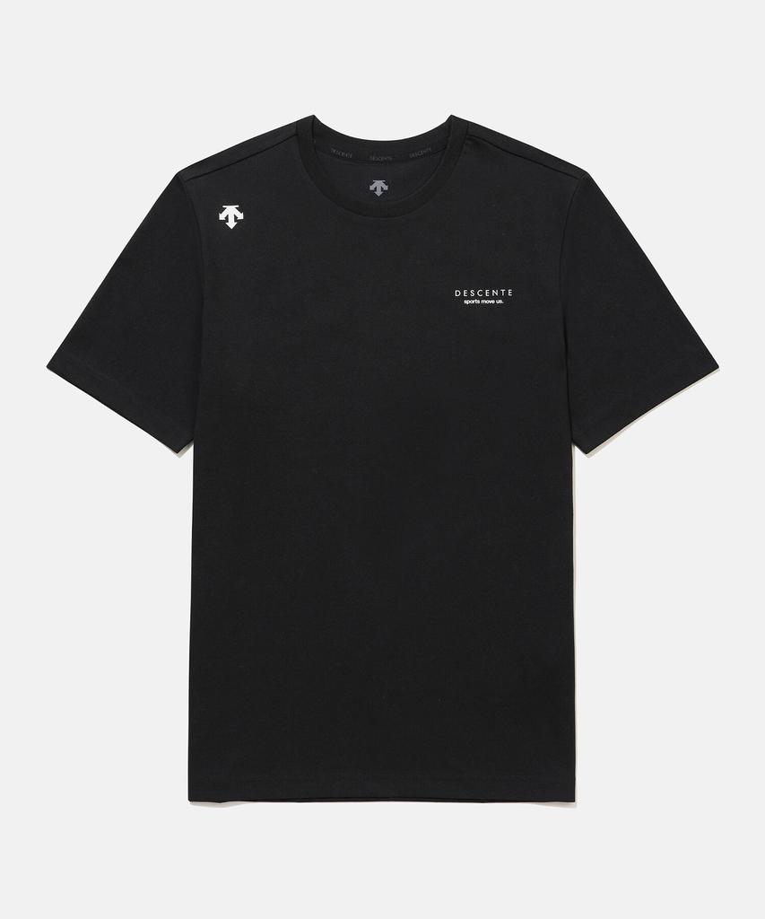 DESCENTE Small Wording Cotton Short Sleeve T-Shirt Black Sr123Uts15 (A Type)