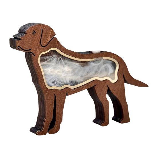 Caja Conmemorativa para Pelo de Mascota Superficie para Grabado DIY Caja de Recuerdos Hecha a Mano Ventanas Antimanchas Compartimento Sellable Caja para Pelo de Mascota
