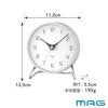 MAG Table Clock Analog Silent Continuous Second Hand Stand Cute Stylish Simple Interior Diameter 11.2 cm White Cozy Time T-794A WH-Z Noah Seimitsu