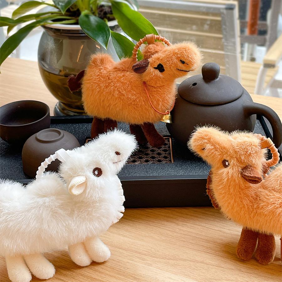 Mini Desert Camel Plush Keychain With Bell Cute Toy For Bag Decor