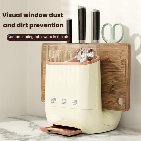 U-Shaped Kitchen Rack PP Cutting Board & Utensil Holder with Drainage Tray Compact Countertop Storage Organizer for Cutters Chopsticks Spices