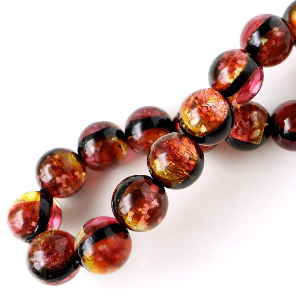 Kerama Sunset Orange Firefly Glass Bracelet for Men and Kerama Inner 20cm Glow-in-the-dark Women, 12mm, Okinawa, Islands, Diameter Approx.