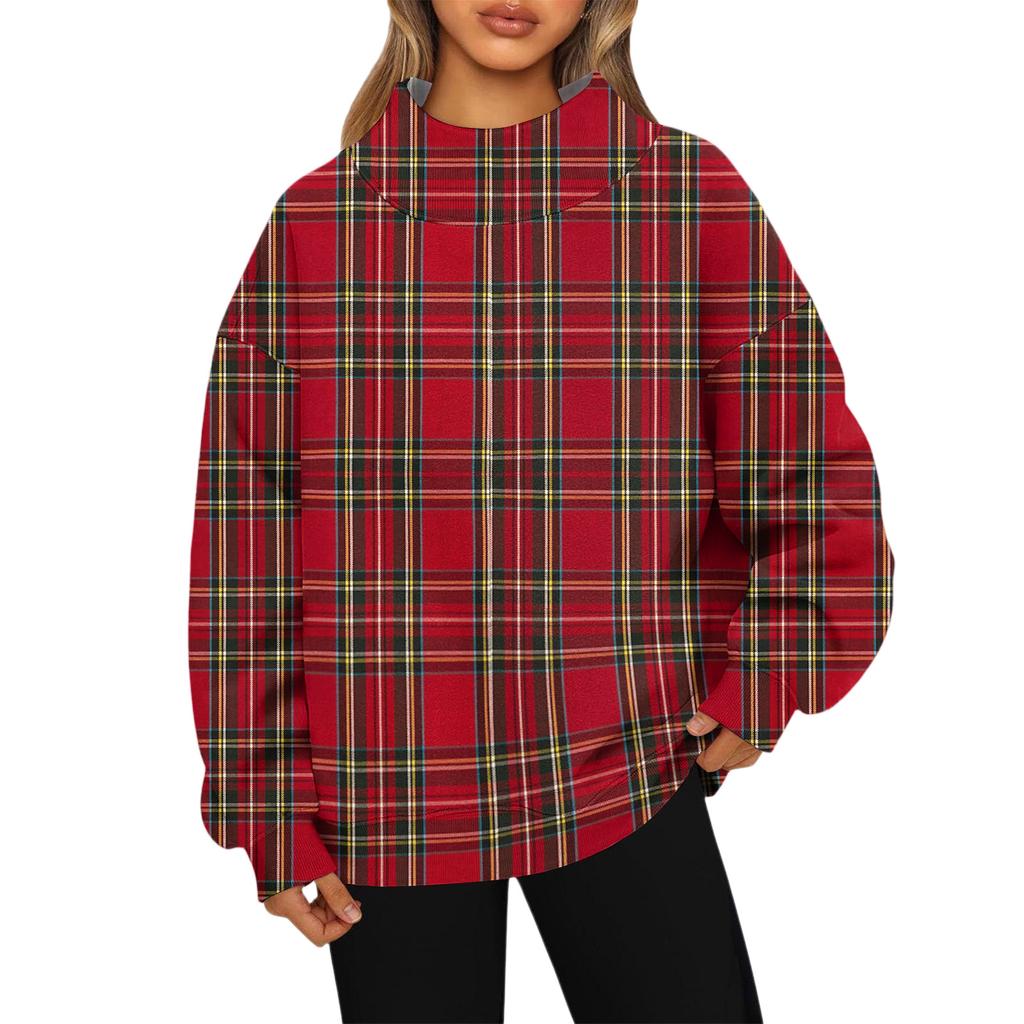 Women's Sweatshirt Sports Flannel Sweatshirt Long Sleeve Top Casual V-Neck Sweatshirt