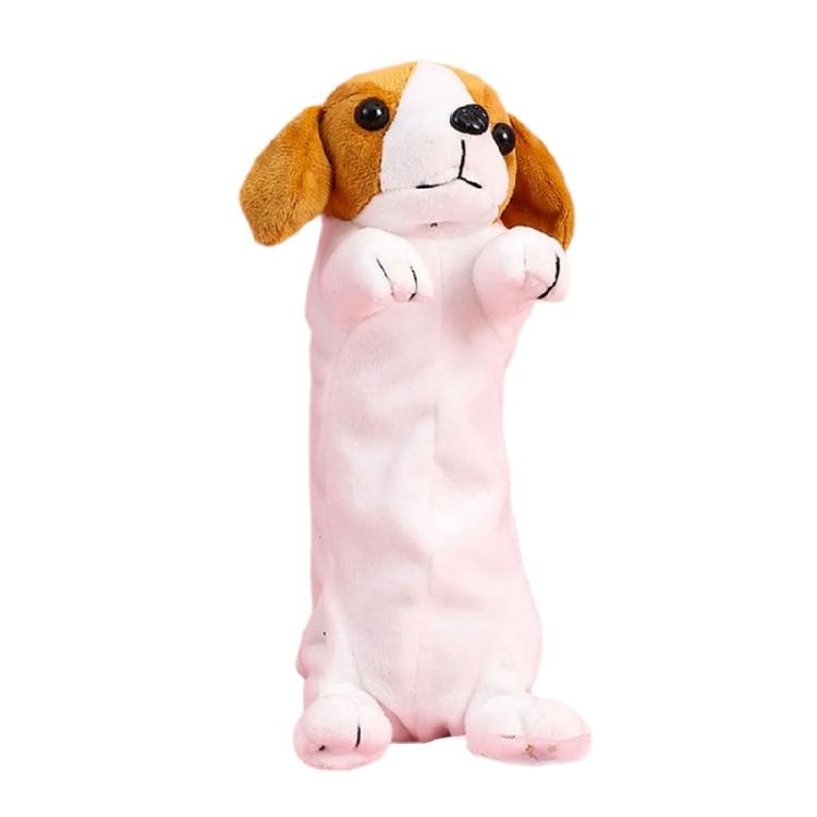 Lovely Animal Pencil Bag Plush Cartoon Dog Pencil Case Pen Bag Large Capacity Pen Organizers Cosmetic Bag