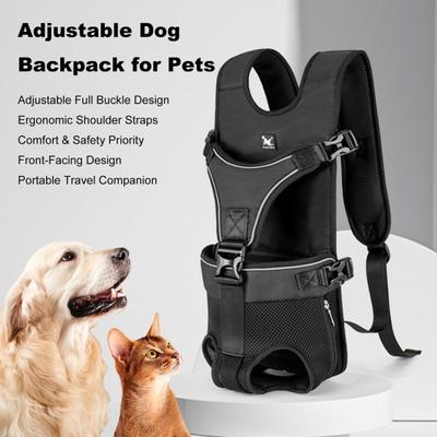 Portable Pet Backpack Carrier Adjustable Dog Front Carrier Backpack Hands-Free Dog Backpack