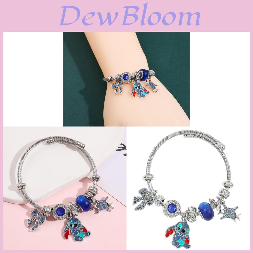 Braccialetto Cartoon Stitch con Ciondolo in Lega e Diamante Gioiello per Regalo Souvenir di Viaggio