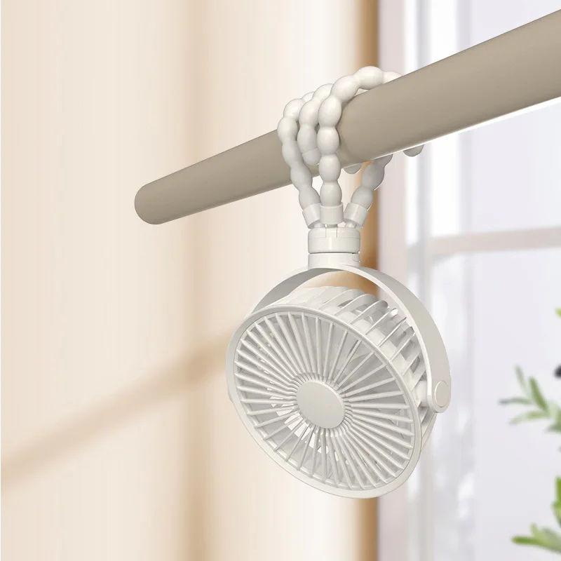 Portable Safe Baby Stroller Fan Flexible Octopus Clip USB Battery Rechargeable Handheld Mini Table Detachable Hanging Household Type-C USB