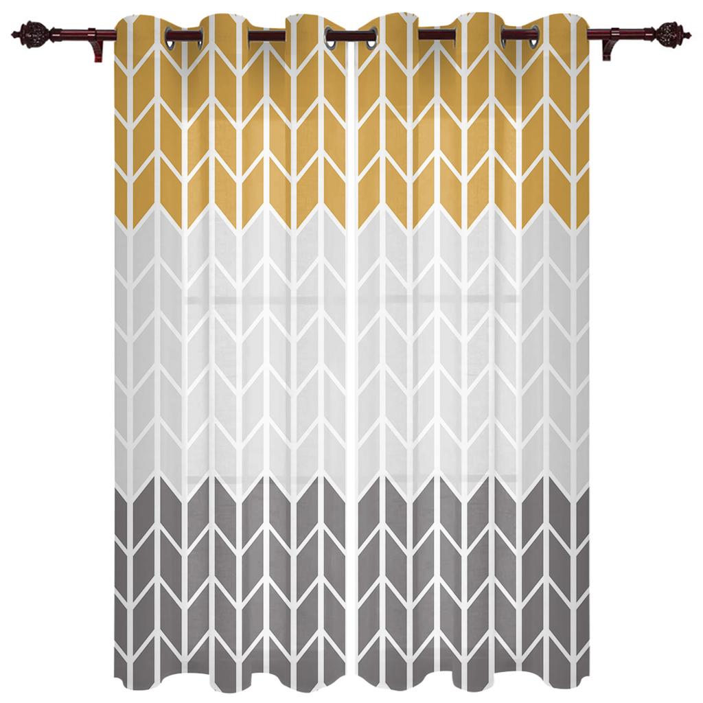 Geometric Blue Grey Medieval Print Window Curtains for Living Room Kitchen Curtain with Valance Kids Room Home Decor
