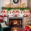 Non-slip Christmas Fireplace Scarf Snowman Santa Claus Pattern Xmas Fireplace Cover  New Year
