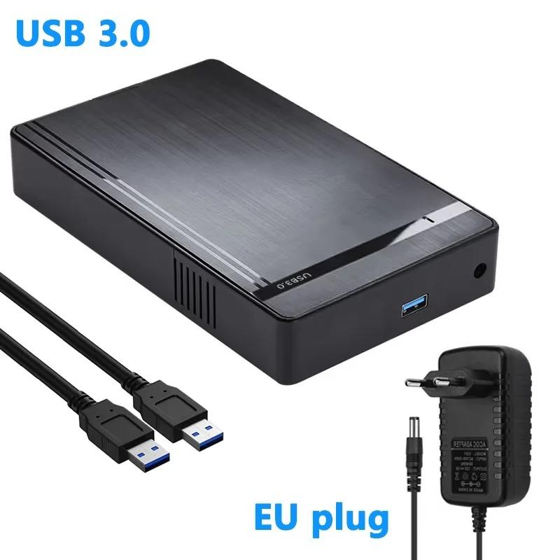 3.5 Inch HDD Case USB 3.0 To SATA External Hard Drive Disk Enclosure 5Gbps High Speed Adapter for 2.5"3.5" SSD HDD Case for PC Support 10TB Hard Drive