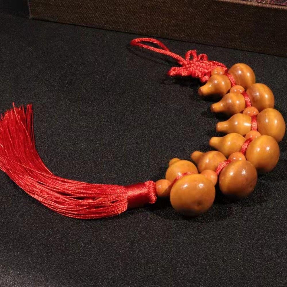Peach wood China Knot Keyring Feng Shui Feng Shui Keychain Peach Gourd Keyring  Men