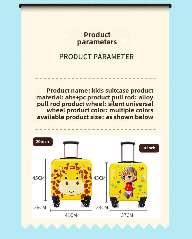 Children's Travel Trolley Suitcase - Universal Wheel, Password Lock, Gift Box