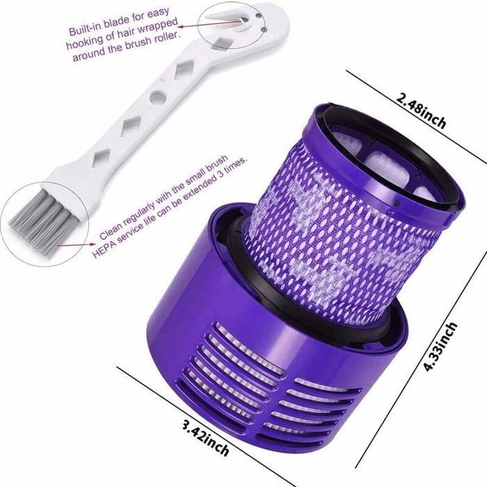 Filtre HEPA - AIMOONSA - Compatible Dyson V10 SV12 - Lot de 2 - Brosse nettoyage offerte - Remplace 969082-01