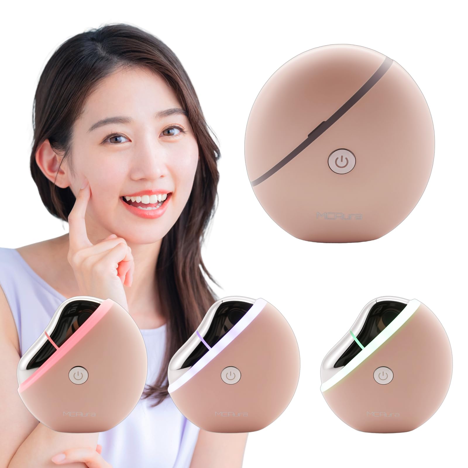 

MCAura EMS Гуа Ша Прибор для красоты лица 3 3 уровня интенсивности Пластина Гуа Ша для лица и всего тела Домашний Идеальный подарок на день Теплое ощущение [Электрический, 3-цветный] розовый