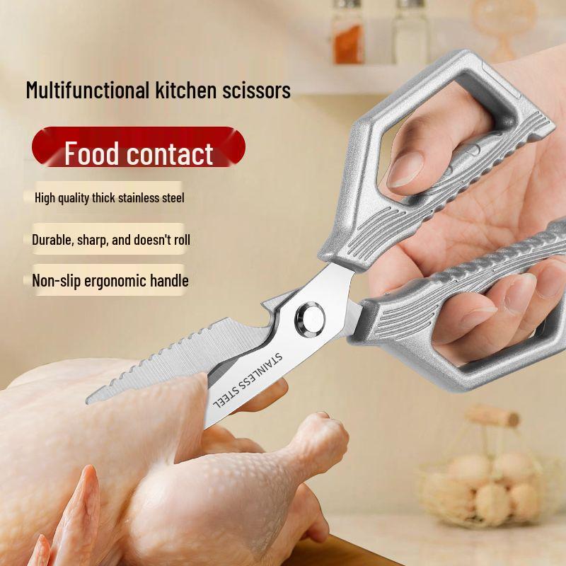 Strong Stainless Steel Kitchen Shears for Cutting Chicken Bones - Sharp SK8 Household & Barbecue Scissors