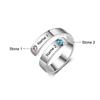 New Personalized Gold Plated Ring Engraved Name 12 Birthstone Fashionable Unisex Anniversary Christmas Gift Jewelry