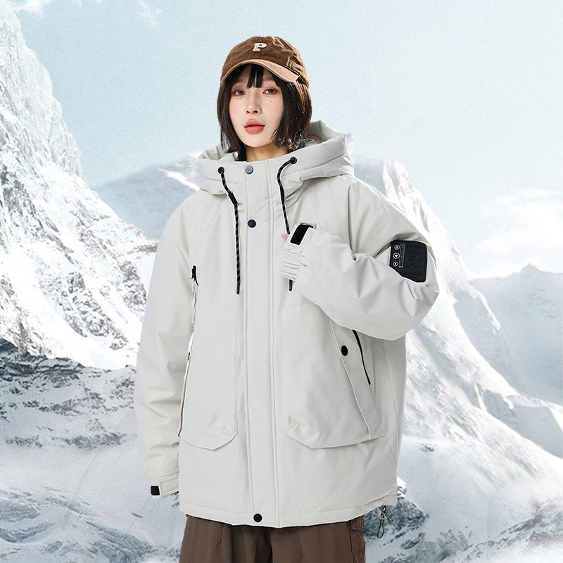 Winter Trendy Outdoor Jacket, Down Jacket, Trendy Loose Casual Hooded Multi-bag Couple Jacket JS3987
