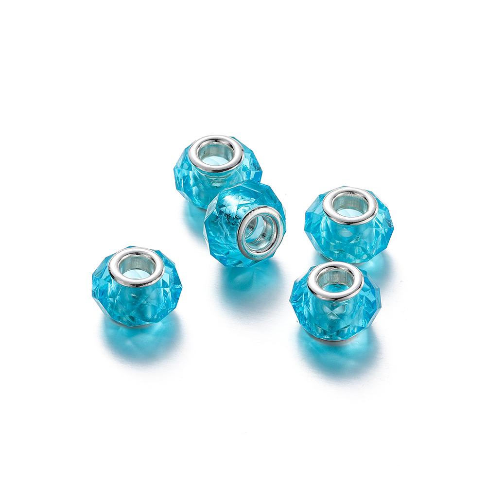 5Pcs 9-14mm Big Hole Halo Dyein Round Plastic Acrylic ABS Lmitation Pearl Beads Charm Loose Counter Jewelry Findings Making