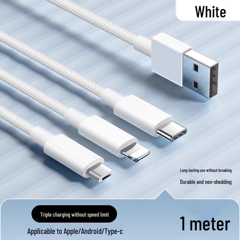 3-in-1 100W Fast Charging Braided Cable - National 3C Certified