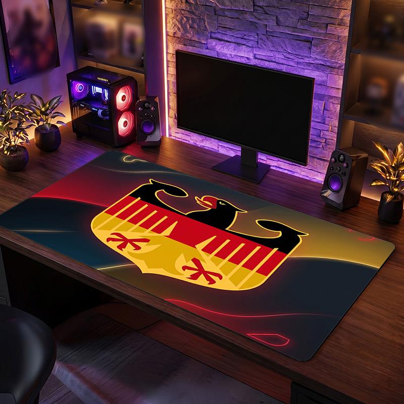 Germany Football Crest Mouse Pad, Extended Non Slip Rubber Desk Mat for Gaming Office Laptop Fan Gift