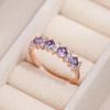 Vintage Purple Zircon Rings for Women Gold Color Wedding Party Jewelry Gift